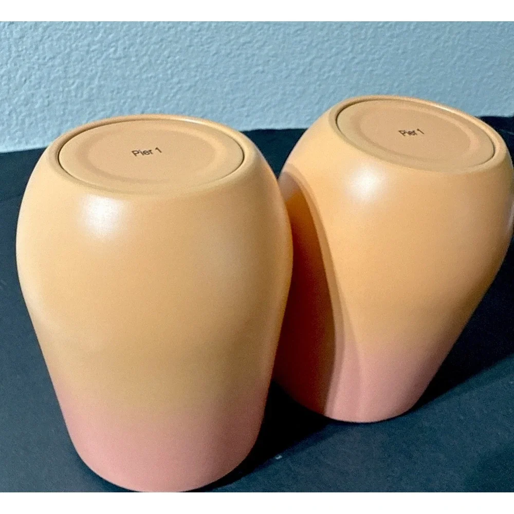 Pier 1 Stainless Steel Insulated Tumbler Lidded To Go Set Of 2‎ Peach 14 Oz
